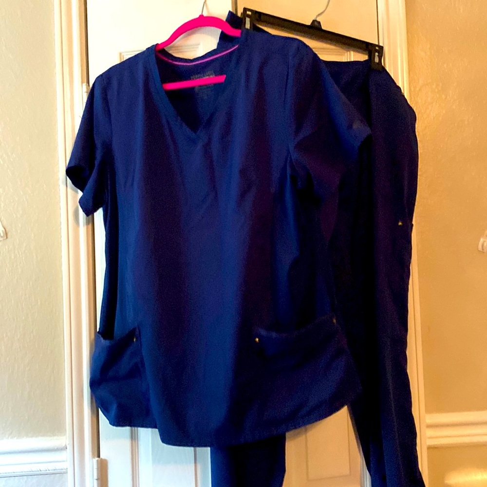 Scrub set PXL pants and 2XL top blue good condition
